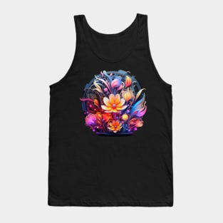 fluorescent floral Tank Top